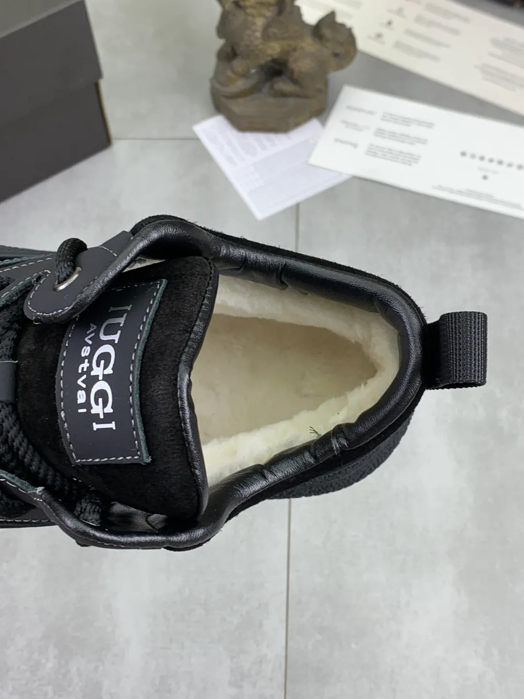Men's shoes 💰P640 New IUGGI New New Tire Men's Shoes Real cowhide on the outside, Australian wool on the inside, light and easy to put on, brand logo, full of high-end feel, men's style! Men's style! Rarely seen in the market are retro outdoor shoes. They look great on the feet. Mainly because they are so stylish, comfortable and versatile. Color: black, gray, maroon. Size: 39-44